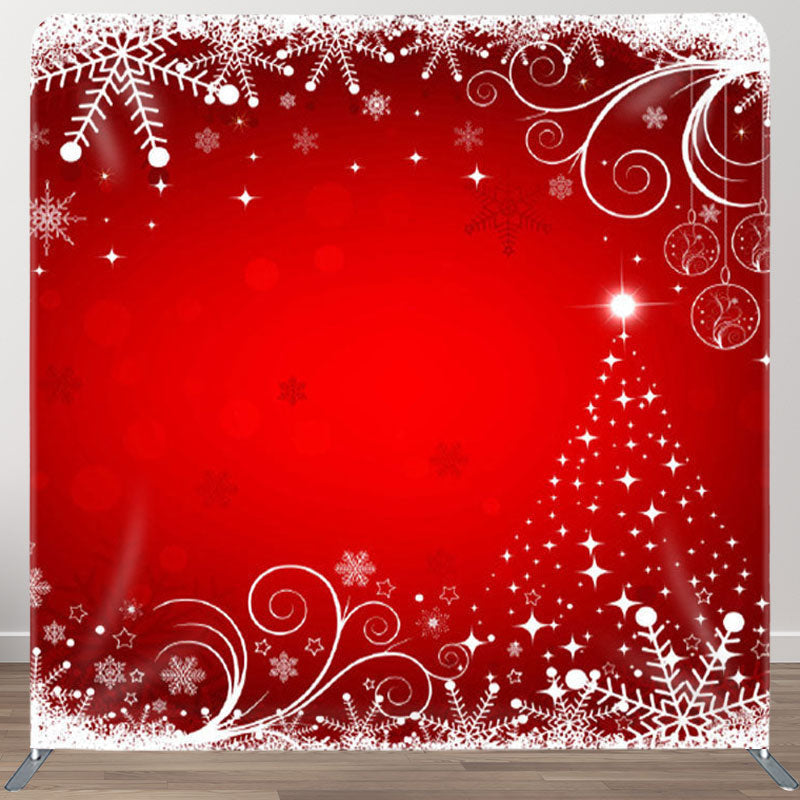 Aperturee - Aperturee White Snowflake Red Bokeh Happy Christmas Backdrop