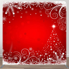 Aperturee - Aperturee White Snowflake Red Bokeh Happy Christmas Backdrop