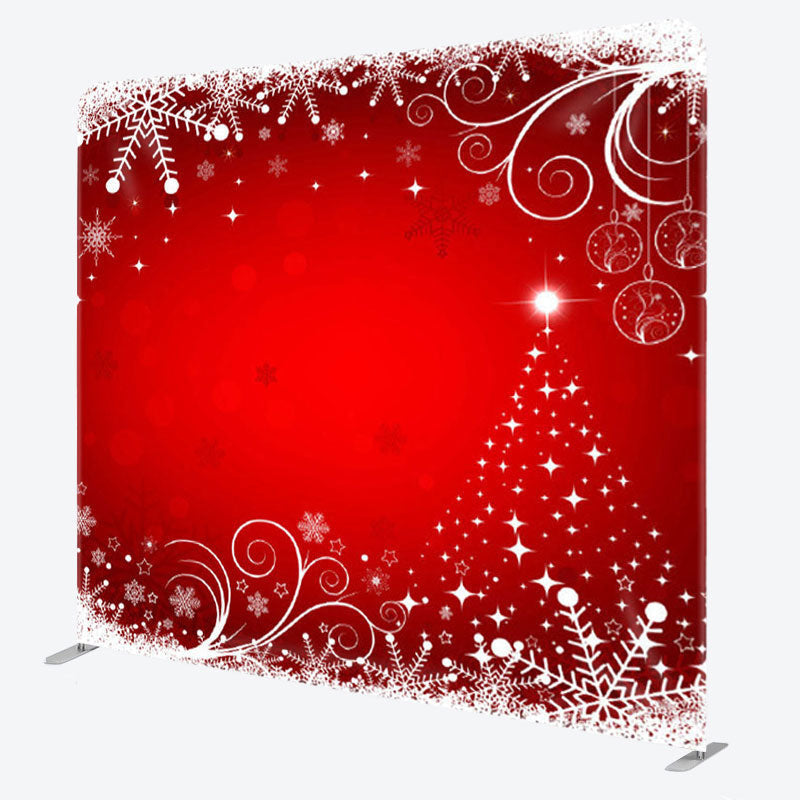 Aperturee - Aperturee White Snowflake Red Bokeh Happy Christmas Backdrop