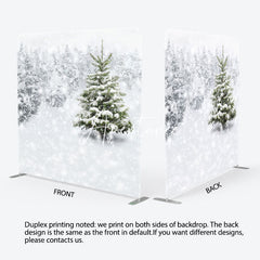 Aperturee - Aperturee White Snowy Winter Scene Square Tension Backdrop