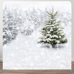 Aperturee - Aperturee White Snowy Winter Scene Square Tension Backdrop