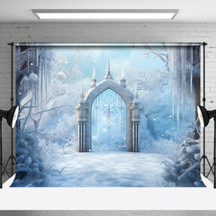 Aperturee - Aperturee White Snowy Wonderland Ice Pick Gate Photo Backdrop