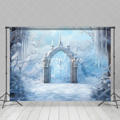 Aperturee - Aperturee White Snowy Wonderland Ice Pick Gate Photo Backdrop