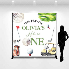 Aperturee - Aperturee White Sports Golf Custom Name 1st Birthday Backdrop