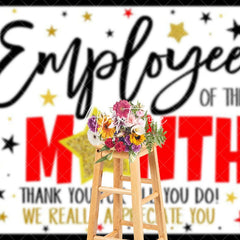 Aperturee - Aperturee White Stars Employee of The Month Thank You Backdrop