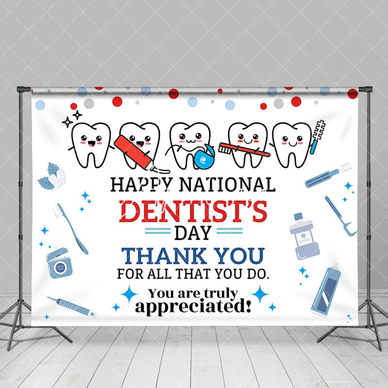 Aperturee - Aperturee White Teeth National Dentists Thank You Backdrop