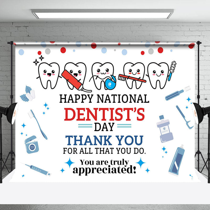 Aperturee - Aperturee White Teeth National Dentists Thank You Backdrop