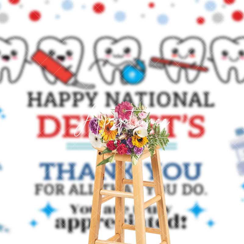 Aperturee - Aperturee White Teeth National Dentists Thank You Backdrop