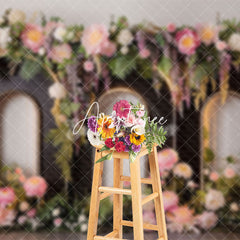 Aperturee - Aperturee White Wall Arch Floral Greenery Wedding Backdrop