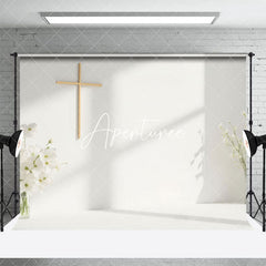 Aperturee - Aperturee White Wall Communion Minimalist Baptism Photo Backdrop