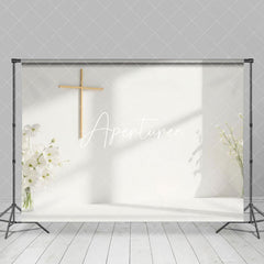 Aperturee - Aperturee White Wall Communion Minimalist Baptism Photo Backdrop