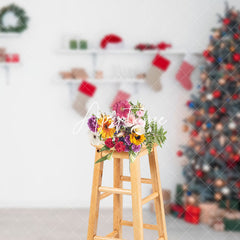 Aperturee - Aperturee White Wall Storage Rack Sock Christmas Tree Backdrop