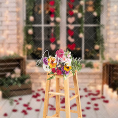 Aperturee - Aperturee White Window Candlelight Valentines Day Backdrop