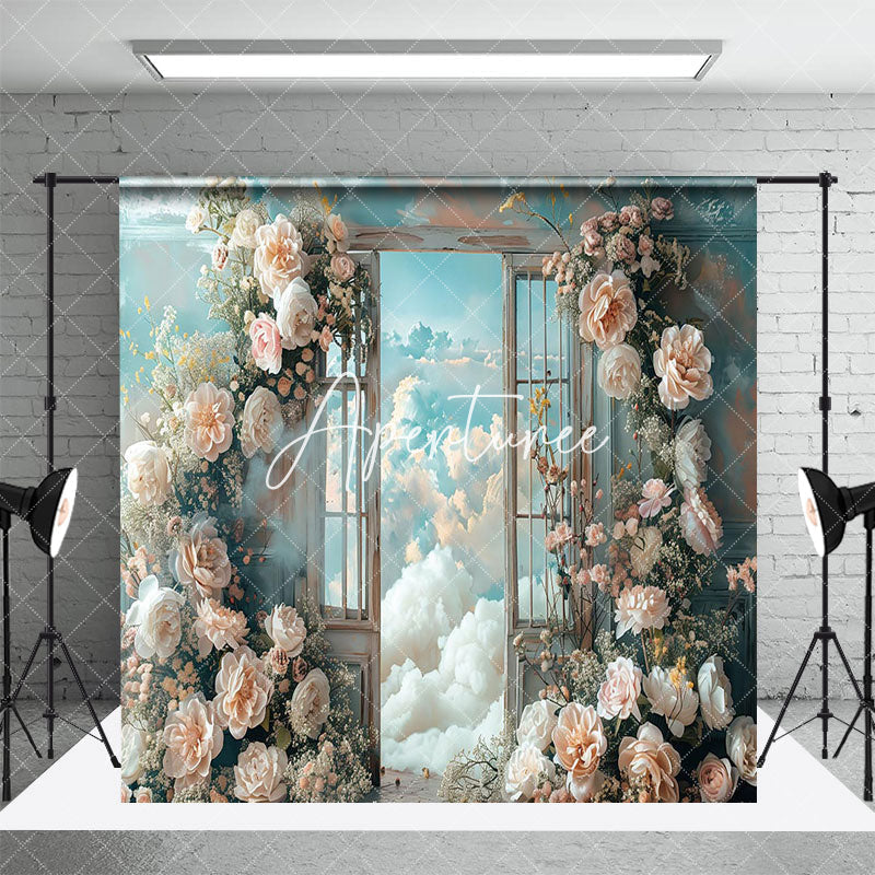 Aperturee - Aperturee White Window Geenery Scene Wedding Room Set Backdrop