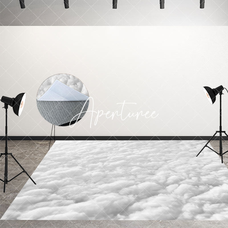 Aperturee - Aperturee White Winter Snow Texture Scene Fabric Floor Backdrop