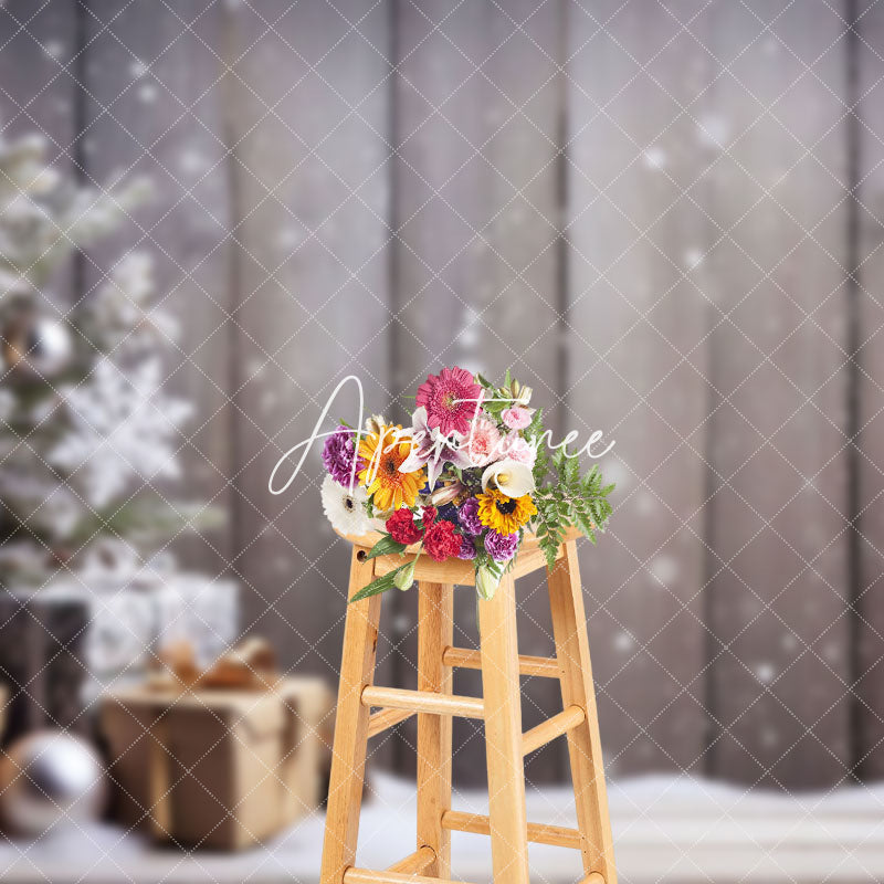 Aperturee - Aperturee White Winter Sweet Vibe Christmas Holiday Backdrop