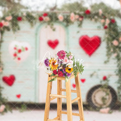 Aperturee - Aperturee Wild Forest Light Green Motorhome Floral Backdrop