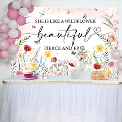 Aperturee - Aperturee Wildflower Beautiful Fierce Free Birthday Backdrop