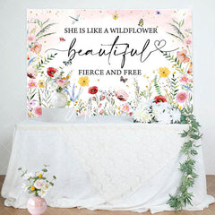 Aperturee - Aperturee Wildflower Beautiful Fierce Free Birthday Backdrop