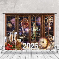 Aperturee - Aperturee Window City Scene Celebration New Year 2025 Backdrop