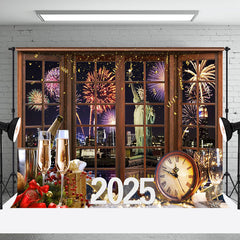 Aperturee - Aperturee Window City Scene Celebration New Year 2025 Backdrop