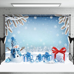 Aperturee - Aperturee Winter Fantasy Ice World Snowman Christmas Backdrop