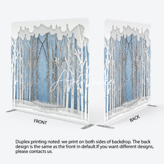 Aperturee - Aperturee Winter Forest Scene Decoupage Square Tension Backdrop