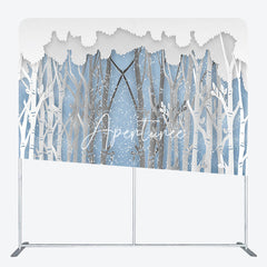 Aperturee - Aperturee Winter Forest Scene Decoupage Square Tension Backdrop