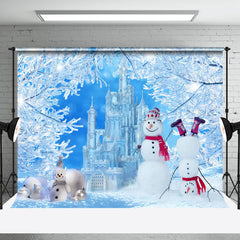 Aperturee - Aperturee Winter Frozen World Snowman Merry Christmas Backdrop