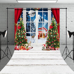 Aperturee - Aperturee Winter Night Xmas Moonlight Indoor Holiday Backdrop