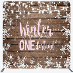 Aperturee - Aperturee Winter Onederland Birthday Tension Fabric Backdrop