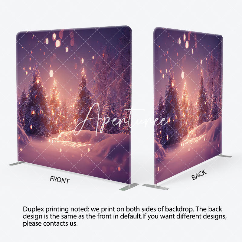 Aperturee - Aperturee Winter Shining Bokeh Tension Fabric Christmas Backdrop