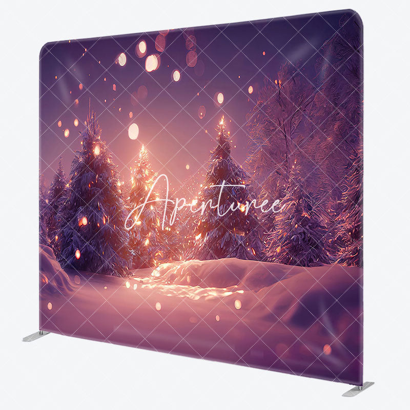 Aperturee - Aperturee Winter Shining Bokeh Tension Fabric Christmas Backdrop