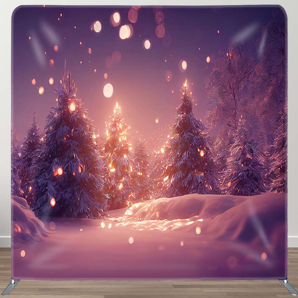 Aperturee - Aperturee Winter Shining Bokeh Tension Fabric Christmas Backdrop