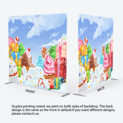 Aperturee - Aperturee Winter Snow Cake Gift Pillow Case Backdrops for Party