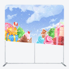 Aperturee - Aperturee Winter Snow Cake Gift Pillow Case Backdrops for Party