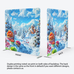 Aperturee - Aperturee Winter Snow Field Candyland Xmas Pillow Case Backdrop