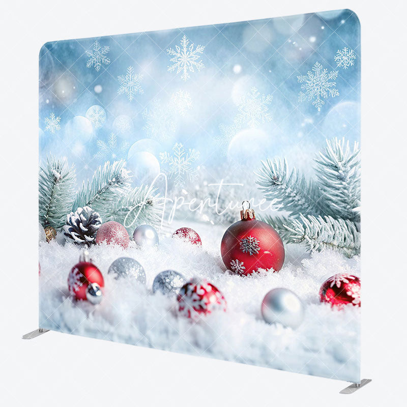 Aperturee - Aperturee Winter Snowflake Bell Bokeh Xmas Pillow Cover Backdrop