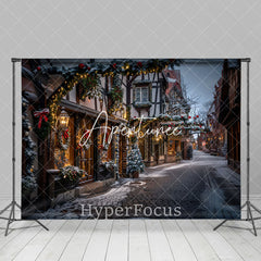 Aperturee - Aperturee Winter Snowy Christmas Vibe Street Photo Backdrop