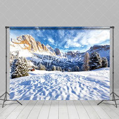 Aperturee - Aperturee Winter Snowy Natural Field Mountain Scenery Backdrop