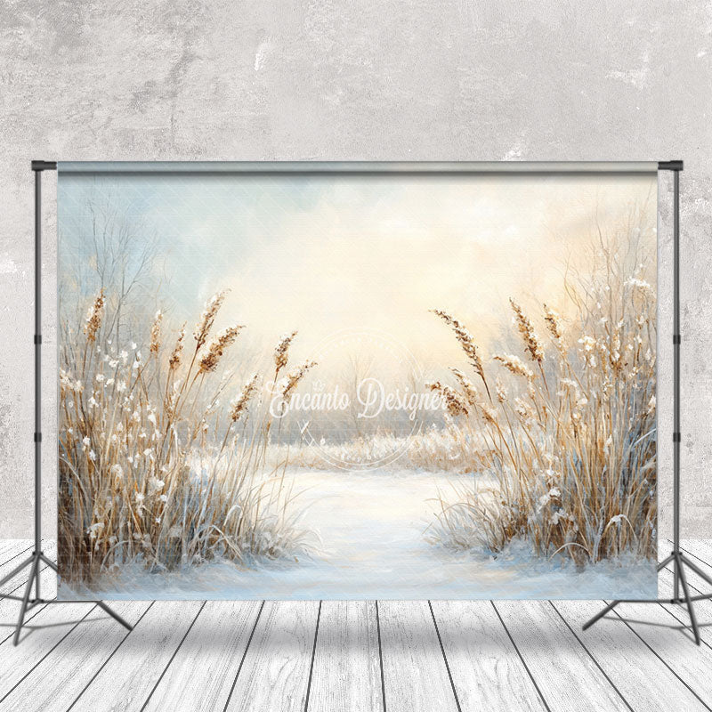 Aperturee - Aperturee Winter Wheat Field Natural Scenery Photo Backdrop