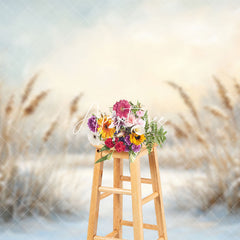 Aperturee - Aperturee Winter Wheat Field Natural Scenery Photo Backdrop