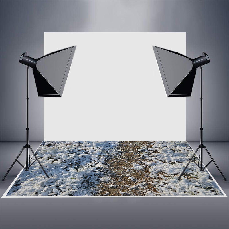 Aperturee - Aperturee Winter White Frosty Dirt Ground Rubber Floor Mat