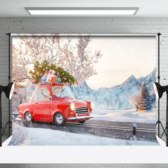 Aperturee - Aperturee Winter Wild Road Car Carrying Gift Christmas Backdrop