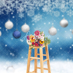 Aperturee - Aperturee Winter Wonderland Christmas Balls Snowflake Backdrop