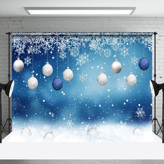 Aperturee - Aperturee Winter Wonderland Christmas Balls Snowflake Backdrop