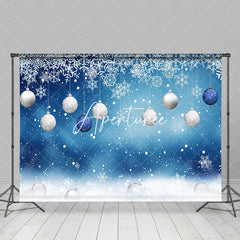 Aperturee - Aperturee Winter Wonderland Christmas Balls Snowflake Backdrop