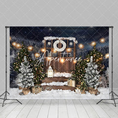 Aperturee - Aperturee Winter Wonderland Christmas Scene Gifts Backdrop