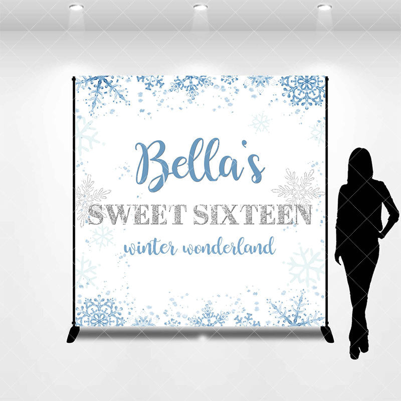 Aperturee - Aperturee Winter Wonderland Custom Sweet 16 Birthday Backdrop