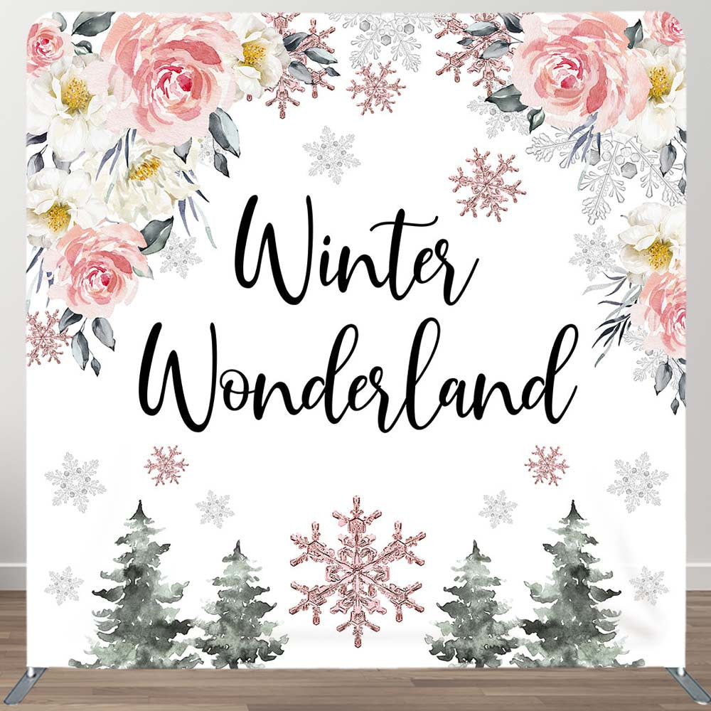 Aperturee - Aperturee Winter Wonderland Snowflake Pillow Cover Backdrop